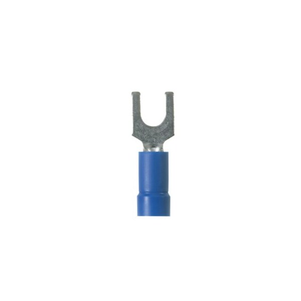 Panduit Fork Terminal, M3 Stud Size, 14 AWG, Vinyl Insulated, Blue, 100 PK PMV2-3FB-C - main